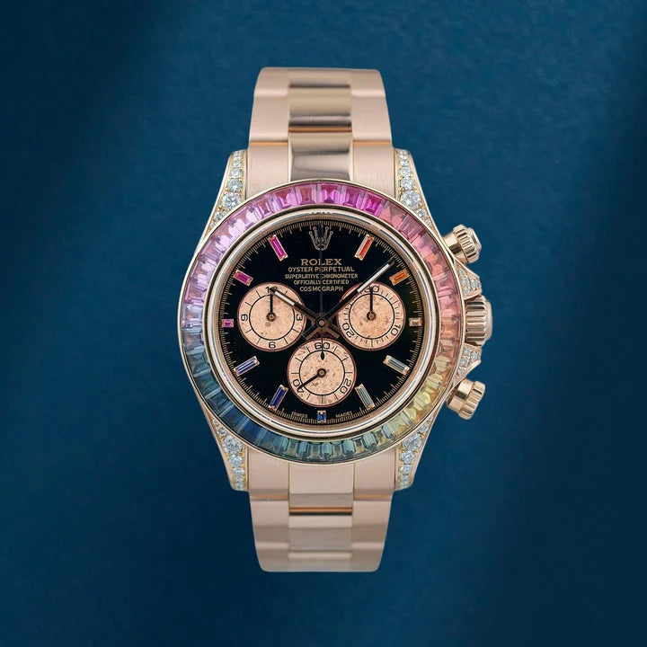 Rolex Cosmograph Daytona Full Rose Gold Rainbow Black 116505 2018